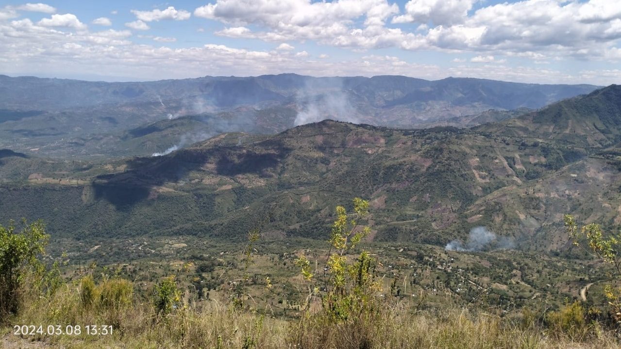 A view of the Elgeyo Hills from the SpencerLine 
